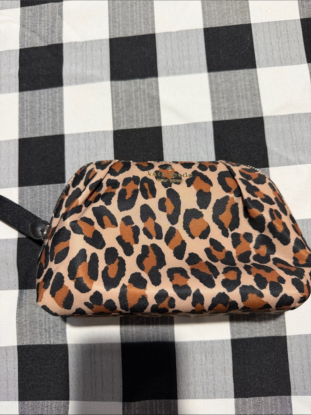 kate spade Leopard Print Cosmetic Pouch - Brown/Black/Cream